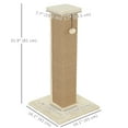 thumbnail image 3 of PawHut 32" Cat Scratching Post for Indoor Cats w/ Sisal Teasing Ball Beige, 3 of 10