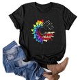 thumbnail image 4 of OAVQHLG3B 4th of July Outfits for Women American Flag T Shirt Summer Tops for Women Printed Casual Loose Round Neck Short Sleeve T-shirt Tops Blouse, 4 of 6