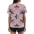 thumbnail image 4 of Dyfzdhu 250th Anniversary Usa Shirt T Shirts For Women Fashion Graphic Tees 4Th Of July V Neck American Flag Button Short Sleeve Independence Summer T Shirt, 4 of 6