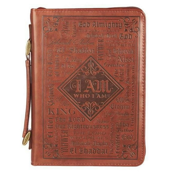 Christian Art Gifts 255487 Bible Cover, Brown - Extra Large - Names of God