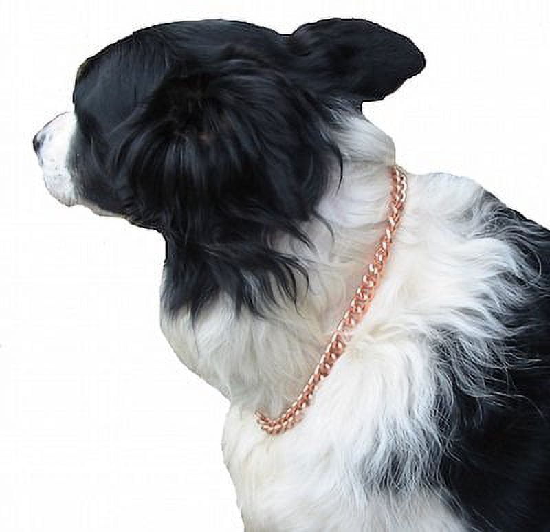 Copper Magnetic Therapy Dog Collars Made to measure in Solid Copper with Magnets (14 inches)
