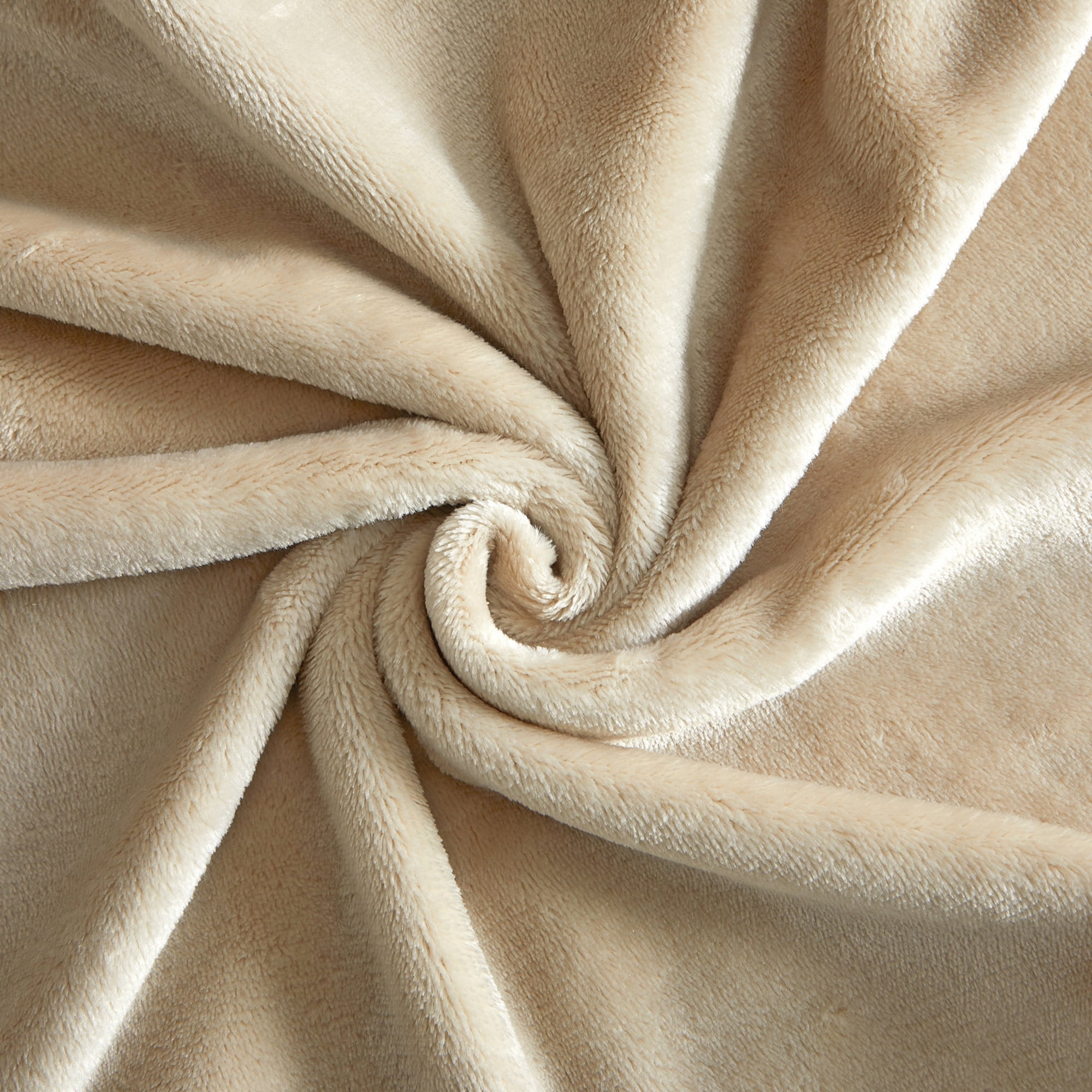 Dearfoams Huge Solid Family Blanket, Beige, 84 x 104 in