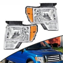 Fit For 2009-2014 Ford F-150 F150 Pickup Chrome Headlights Headlamps Left Right