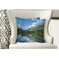 thumbnail image 4 of Ambesonne Nature Throw Pillow Cover 2 Pack, Mountain Lake Scenery, 24", Blue White Green, 4 of 6