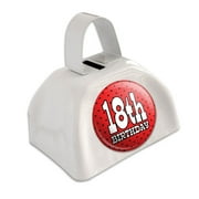 18th Eighteenth Birthday Red Black Polka Dots White Cowbell Cow Bell