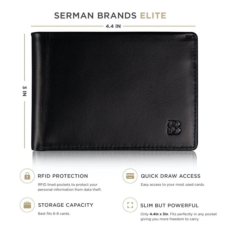 Serman Brands Men's RFID Blocking Slim Bifold Wallet
