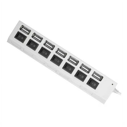 USB Hub 2.0 Splitter Multi Adapter with Switch for PC ,White