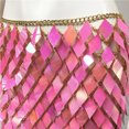 thumbnail image 4 of Traje de fiesta con lentejuelas rómbicas para mujer, minifalda Sexy con cadena Halter, vestido de fiesta sin espalda, Tops ahuecados, 4 of 5