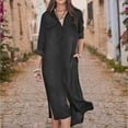 thumbnail image 2 of Women's Casual Long Dress Fashion Comfortable Loose Solid Color Shirt Stylish Elegant Flowy Summer Maxi Outfit, 2 of 2