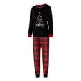 thumbnail image 4 of Elippeo Christmas Family Pajamas Matching Set, Long Sleeve Letters Print T-shirt with Plaid Pants Sleepwear Loungewear, 4 of 10