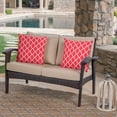thumbnail image 4 of Hilary Outdoor Wicker Loveseat with Weather Resistant Cushions, Brown and Tan, 4 of 6