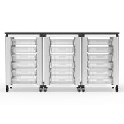 Modular Classroom Storage Cabinet - 3 side-by-side modules with 18 small bins