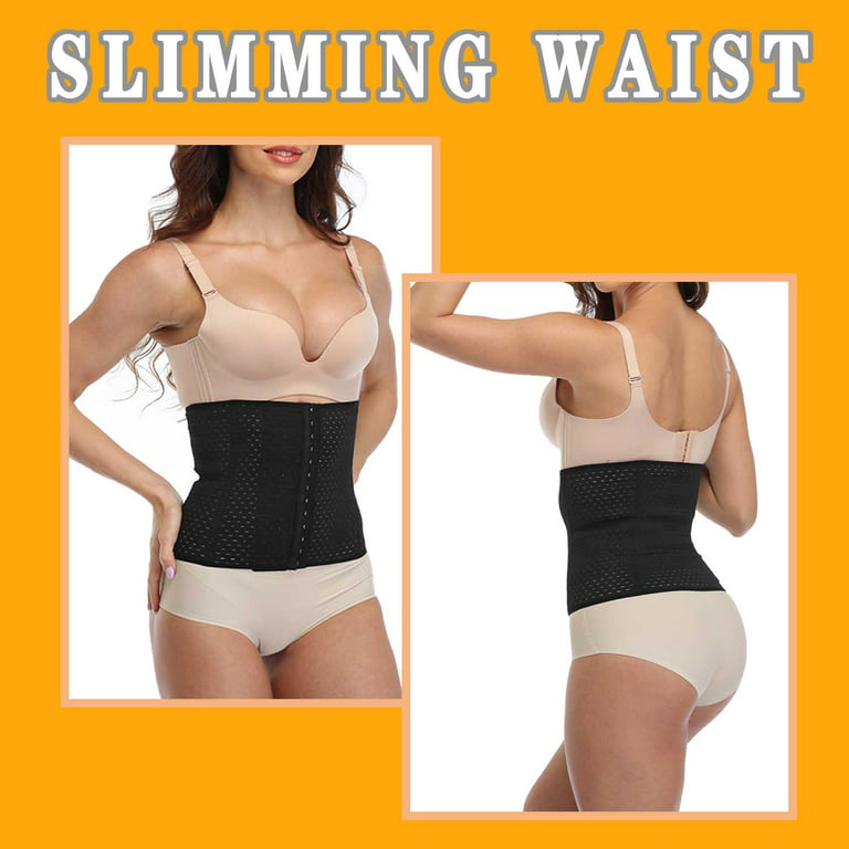 Waist Trainer for Women Lower Belly Fat Corset Cincher Body Shaper Girdle  Trimmer with Steel Bones Extender (Black, S/M) at  Women's Clothing  store