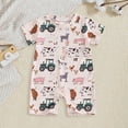 thumbnail image 2 of JUMEYU Boy Romper Newborn Baby Boy Clothes Short Sleeve Shirt Romper Jumpsuit Romper One-Piece Summer 0 3 6 9 12 18 24 Months (Red,12-18 Months), 2 of 6