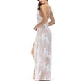 thumbnail image 4 of SWSMCLT Women's High Slit Maxi Dress Deep Homecoming Hoco Long Evening Gown Floral Slit Wedding Sexy V Neck Backless Sequin Cocktail Bridesmaid Party Full-Length White 6, 4 of 5