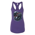 thumbnail image 2 of Wild Bobby, God Is My Judge Smokey Gray Skull Dark Pop Culture Ladies Racerback Tank Top, Purple Rush, Large, 2 of 3