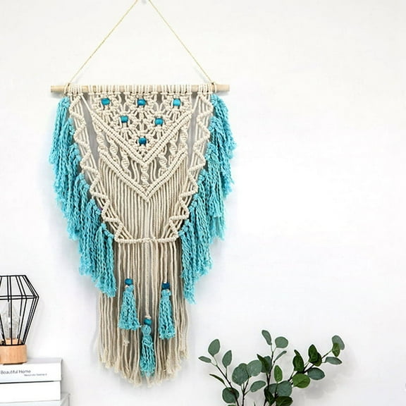 Wall Hanging Macrame Curtain Bohemian Hand Woven Tapestry Perfect Door for Bedroom Decoration 45 x 75cm