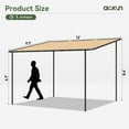 thumbnail image 3 of Aoxun 10x12 Lean to Gazebo Outdoor Pergola with Water Resistant & UV-Resistant, Wall-Mounted Canopy Sloped Roof Awning for Patio Backyard, Deck, or Garden Khaki, 3 of 10