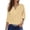 Yellow, variant on Lixiuxyad Ladies' Fashionable Solid Color V Neck Three Quarter Sleeve Shirt Top Casual Summer,Black L