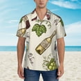 thumbnail image 2 of Kll Men'S Hawaiian Shirt Short Sleeve Button Down Beach Shirts-Grapes Bbottles Wine, 2 of 7