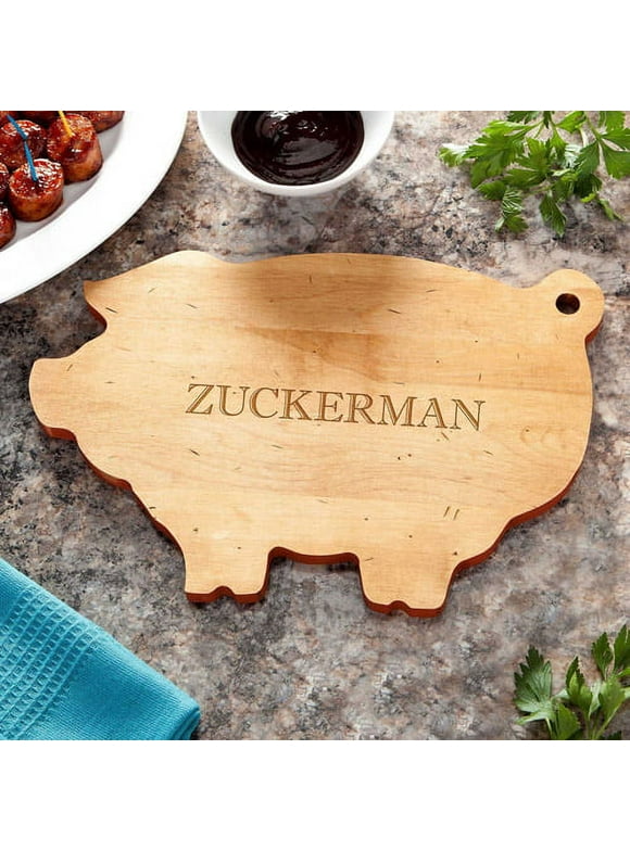 Personalized Family Name Pig Cutting Board