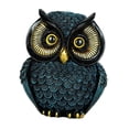 thumbnail image 2 of Colección de esculturas de animales con estatua de búho, regalo decorativo creativo para amantes de las aves. Azul, 2 of 9