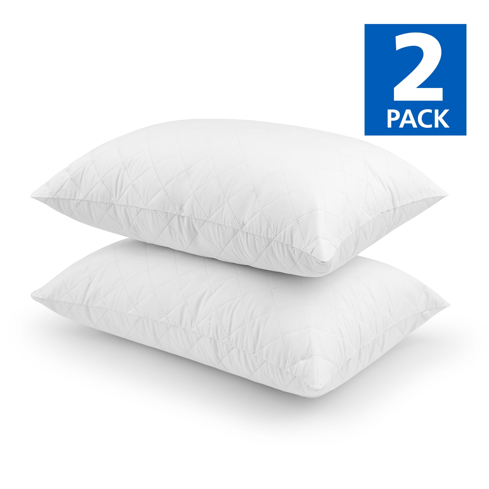 Mainstays™ Memory Foam Cluster Bed Pillow, Standard Queen, 2 Pack