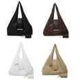 thumbnail image 4 of Guardurnaity Bolso tote plegable con llavero, de piel y tela, con detalles en oro cepillado. Minibolsos expandibles con llavero. Bolsas de mensajero y de hombro café, 4 of 6