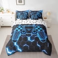 thumbnail image 2 of Erosebridal Blue Gamepad Bed in a Bag Full size, Gradient Geometric Bed Set, Gaming Sports Decor, Reversible, 2 of 6