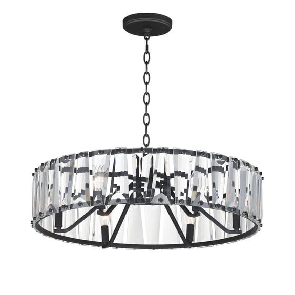 21866BCBK Maxim Lighting Odeon - 6 Light Chandelier-9.5 Inches Tall and 26.75 Inches Wide-Black Finish -Traditional Installation