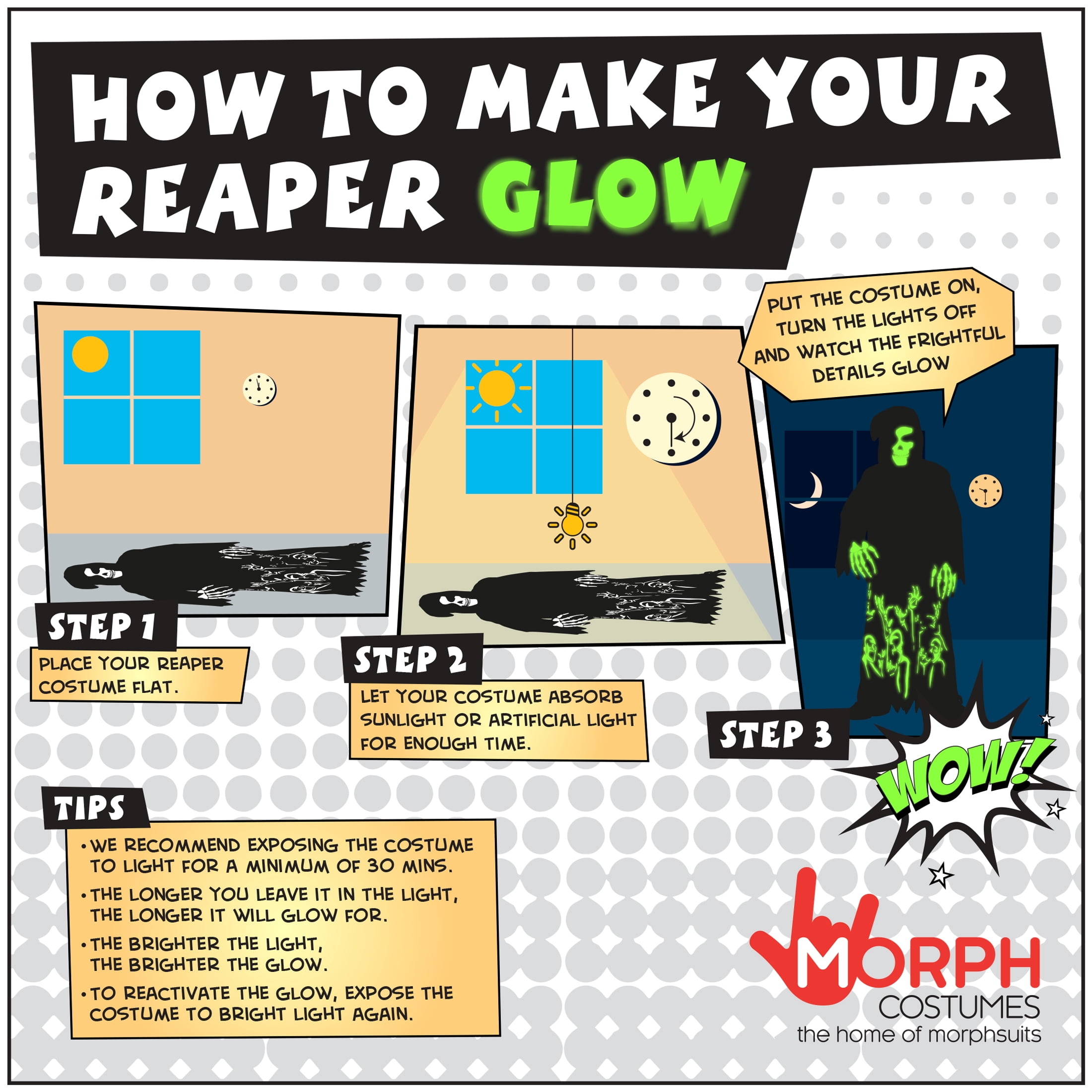 Glow in the dark Reaper Halloween Costume Unisex Child