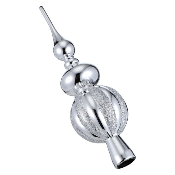 Spherical Silver Christmas Tree Topper Plastic Xmas Treetop Ornament Lightweight Holiday Tree Decoration