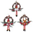 thumbnail image 4 of Naiovety Guirnalda de puerta de Navidad con muñeca, decoración de Navidad, adorno colgante, decoración navideña, guirnalda, puerta, colgantes de Kits de decoración para fiestas ciervo L Naiovety HA008709-06, 4 of 6