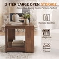thumbnail image 4 of Dayalane Modern Farmhouse Style Wood End Table Set of 2, 2-Tier Open Storage Rectangular Bedside Table, Minimalist Accent End Table for Small Space Sofa Bedroom, Walnut, 4 of 9