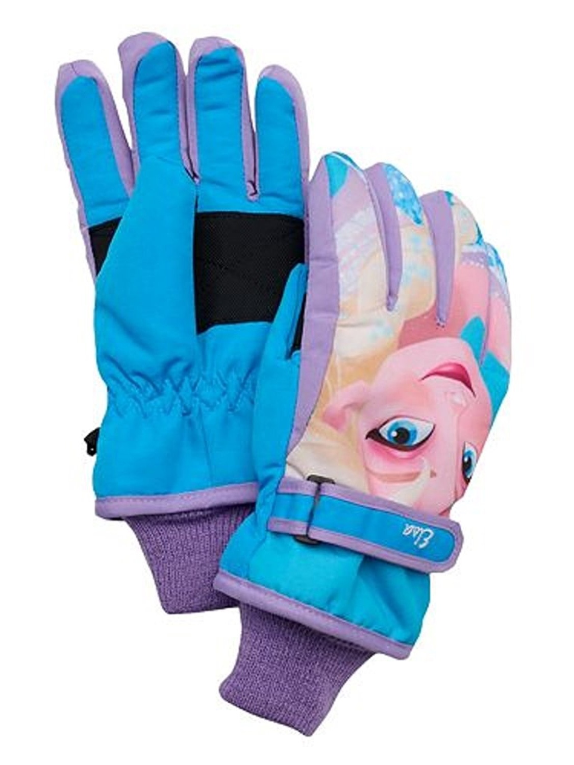 Disney Disney Frozen Elsa Ski Gloves Purple Blue Girls One Size