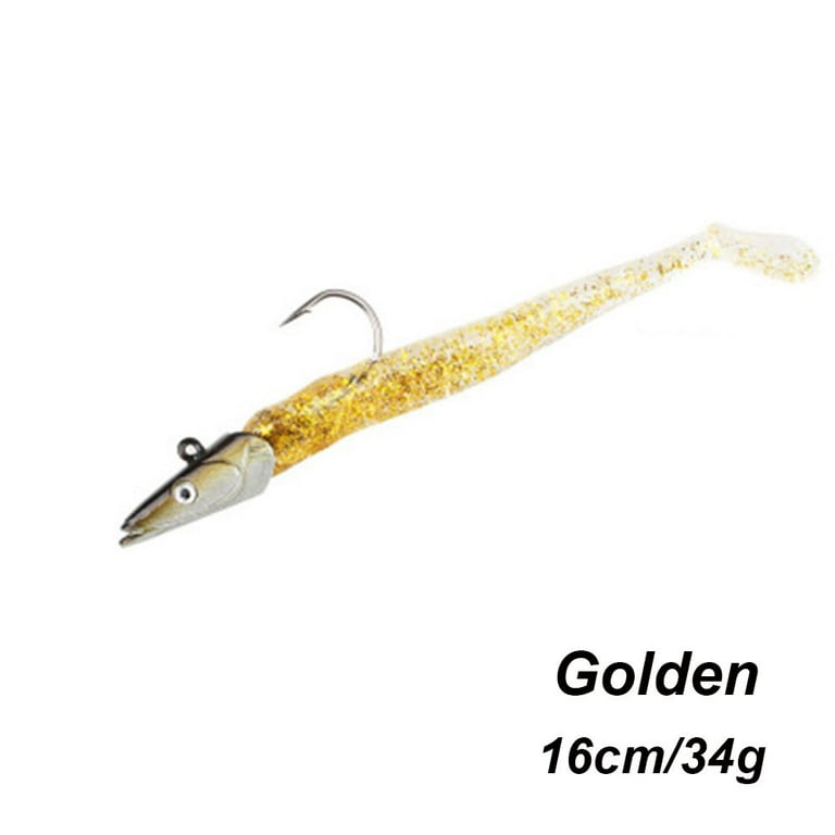 Durable Swim Luminous 10g 19g 34g Fish Eel Lure Worm Barbed Hook