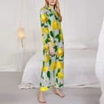 thumbnail image 3 of Goofa Lemon1 Printed Women’s 2 Piece Pajama Set Super,Pajamas Women's Long Sleeve Sleepwear Soft Button Down Loungewear Pjs Lounge Set Nightwear-Small, 3 of 9