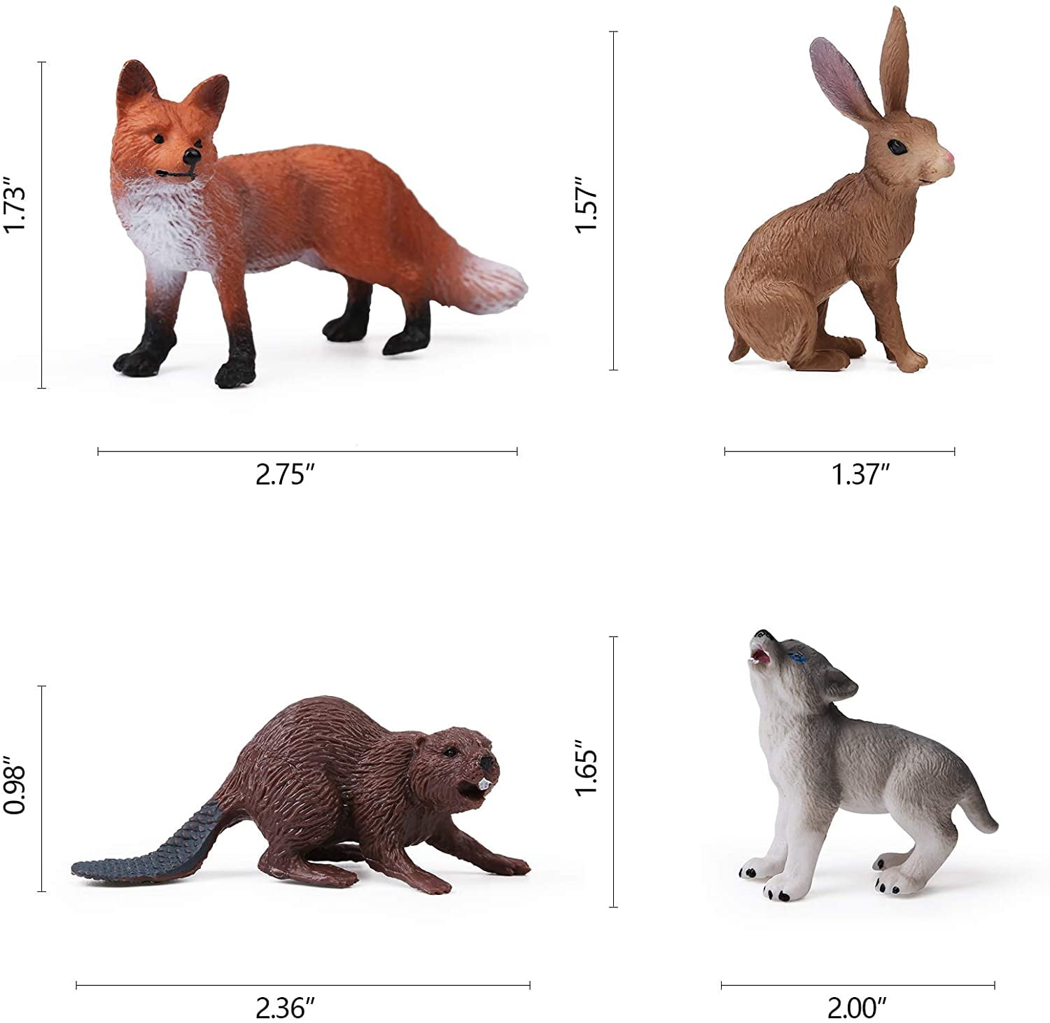 16PCS Forest Animals Baby Figures, Woodland Creatures Figurines, Miniature Toys Cake Toppers Cupcake Toppers Birthday Gift for Kids