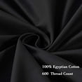 thumbnail image 3 of 100% Egyptian Cotton Pillow Protectors Set of 2, 600 Thread Count Standard Size Bed Pillow Cases with Zipper, Sateen Weave Cooling Pillow Cases Quiet and Breathable Easy Care (2PCS, Standard, Black), 3 of 7