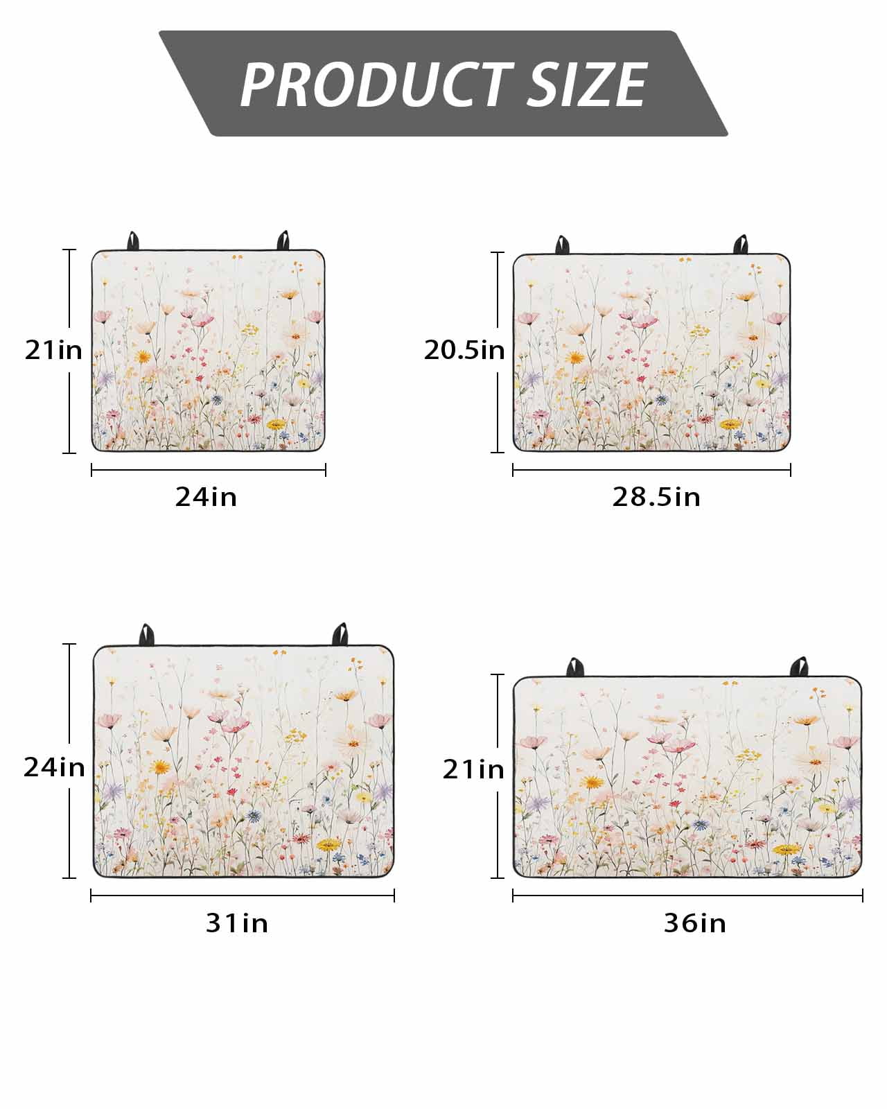 Stove Top Covers for Electric Stove, Spring Flowers Glass Stovetop Cover Protector, Watercolor Wildflowers Farmhouse Floral Induction Cooktop Protector Oven Mat for Kitchen Countertop 24"x21"
