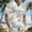 White, variant on Men's Hawaiian Shirts Trendy Palm Tree Printed Short Sleeve Button Down Shirt Summer Tropical Beach Vacation Shirts Big and Tall White XXXXL