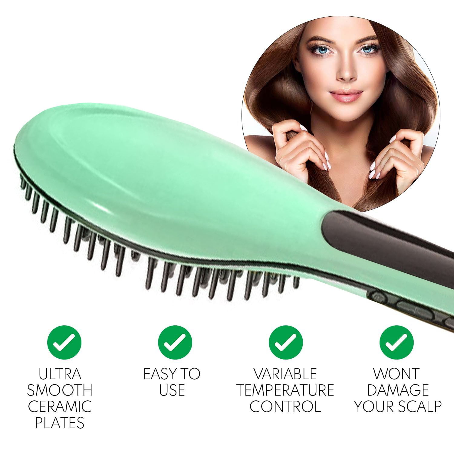 MarQuee Beauty Professional Hair Straightener Brush 3 in 1 Best