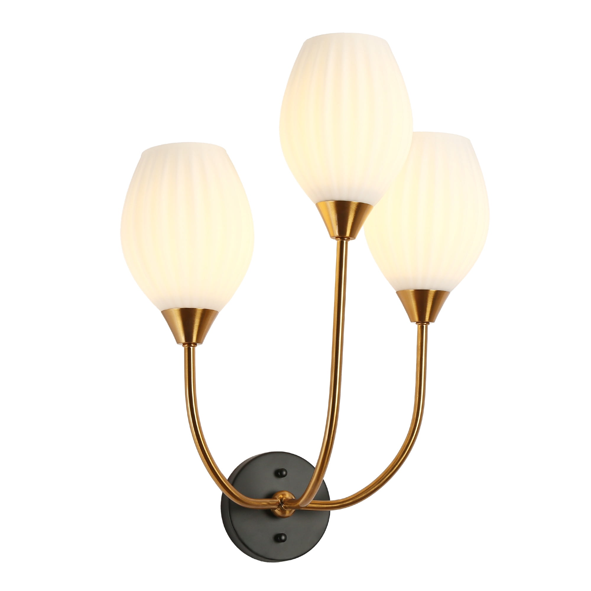 LNC GriseldaFenwick 15.3-in W 3-Light Polished Gold Modern/Contemporary LED Wall Sconce