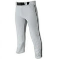 thumbnail image 2 of Triple Crown Open-Bottom Baseball Pants with Braid, Adult Medium, White with Navy Braid, 2 of 2