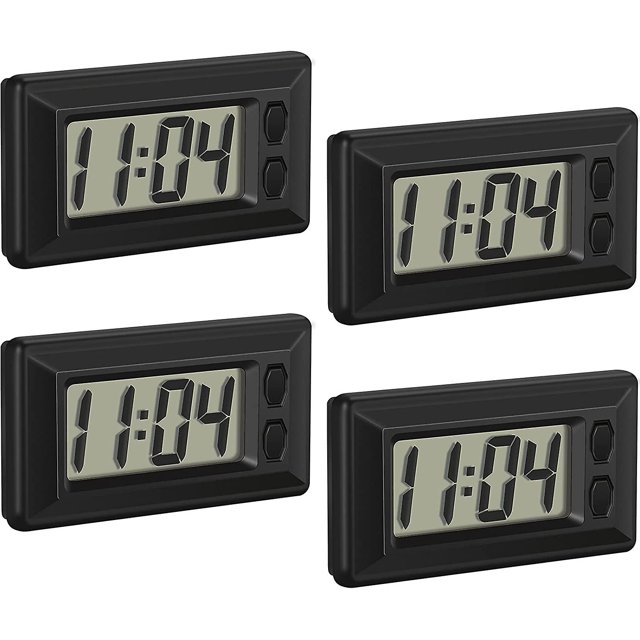 Reloj electrónico de 4 piezas con almohadilla adhesiva Lcd Digital Car Clock Table Car Gift JFHHH pequeña