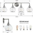 thumbnail image 2 of Brushed Nickel Bathroom Wall Sconce 4 Lights Bathroom Light Fixtures Over Mirror with Clear Glass Shade Vanity Light  Lighting, 2 of 6
