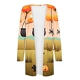 thumbnail image 4 of WFJCJPAF 2024 New Halloween Clearance! Halloween Sweaters for Women,Fashion Women's Casual Long Sleeve Print Pocket Ladies Tops Blouse Cardigan - Orange XXL, 4 of 5