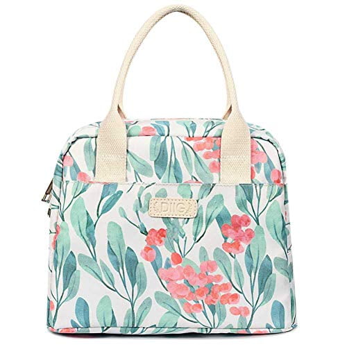 DIIG Flower Lunch Bags for Women, Large Insulated Lunch box, Freezable
