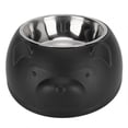 thumbnail image 1 of Comedero para gatos y perros de acero inoxidable, antideslizante (con cuenco de acero inoxidable negro), 1 of 14