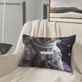 thumbnail image 5 of Honeii Cat Astronaut In Space Pattern Decorative Throw Pillow Case - Elevate Your Couch, Sofa, or Bed with Stylish Home Decor-16"x24", 5 of 6